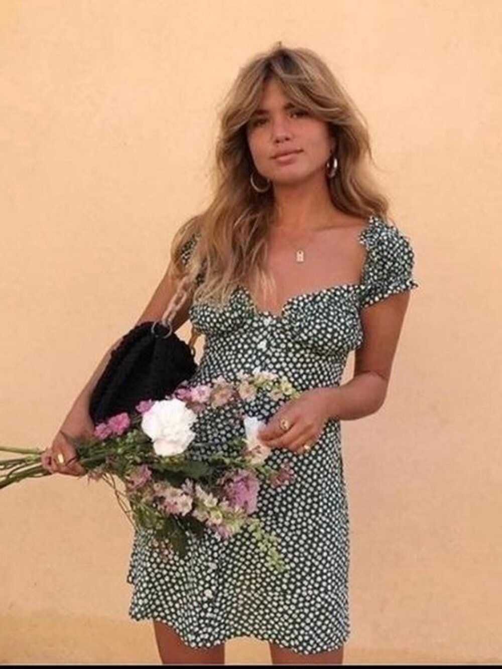 With Jean Isabelle Dress in Floral Green, Size L